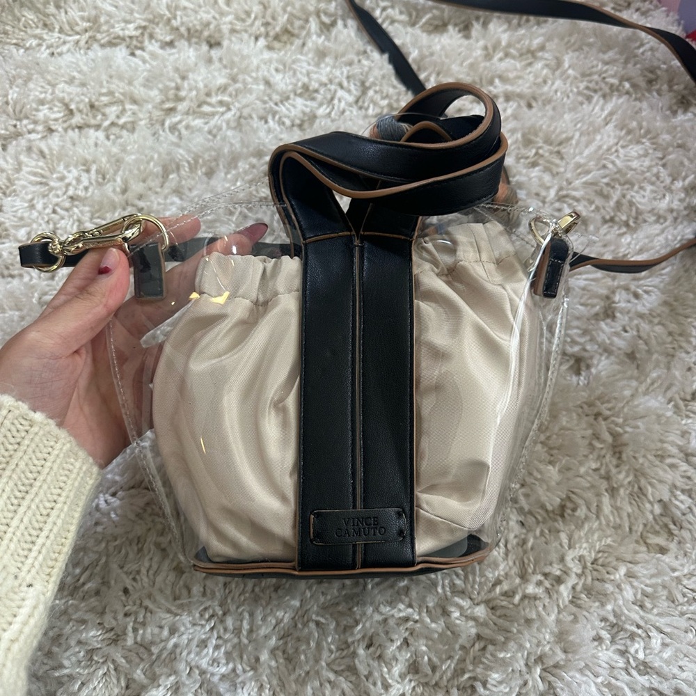 Brand New Vince Camuto Black and Cream Women's Bag